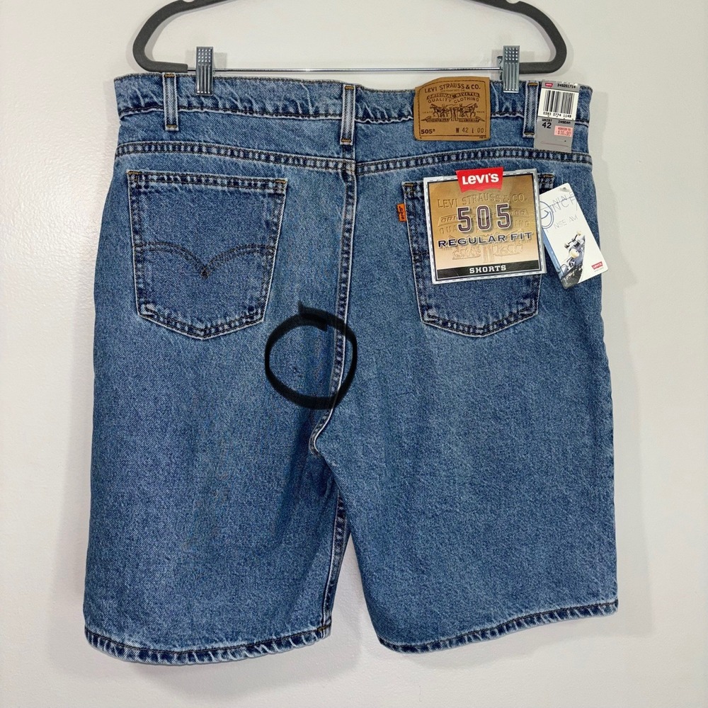 Vintage Levi's Orange Tab 505 Paper Tag Denim Shorts Size 42 USA NWT READ - Picture 8 of 8